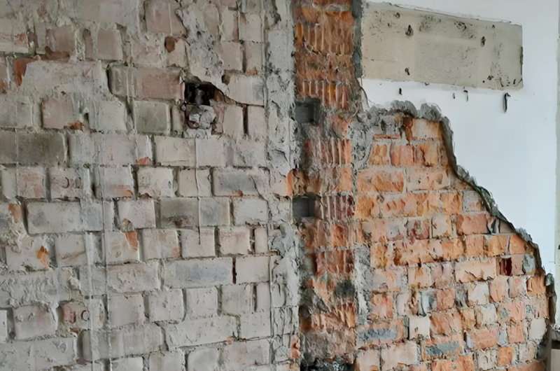 修建墻體加固的過程